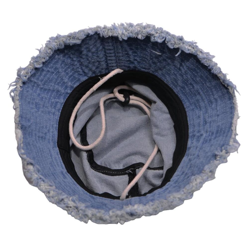2150 Fashion Cotton Denim Distressed Bucket Hat, Sun Hat, Hat and BLU27 - Picture 3 of 9